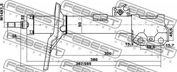 Febest 01664958FL - Ammortizzatore www.autoricambit.com