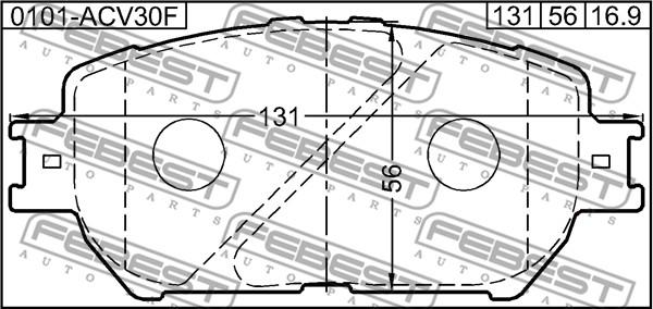 Febest 0101-ACV30F - Kit pastiglie freno, Freno a disco www.autoricambit.com