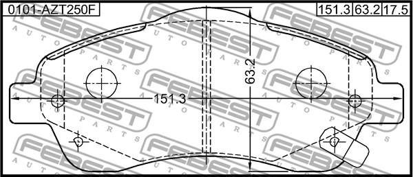 Febest 0101-AZT250F - Kit pastiglie freno, Freno a disco www.autoricambit.com