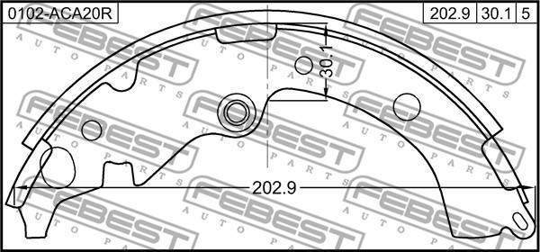 Febest 0102-ACA20R - Kit freno, freni a tamburo www.autoricambit.com