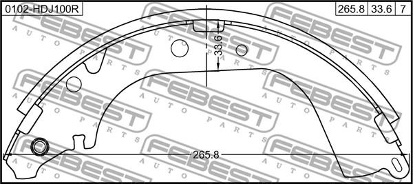 Febest 0102-HDJ100R - Kit freno, freni a tamburo www.autoricambit.com