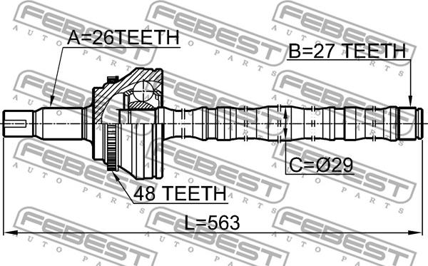 Febest 0114-ACV30A48 - Kit giunti, Semiasse www.autoricambit.com