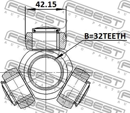 Febest 0116-ASV50 - Tripode, Semiasse www.autoricambit.com