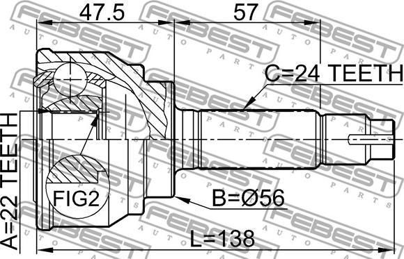 Febest 0110-042 - Kit giunti, Semiasse www.autoricambit.com