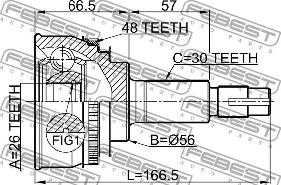 Febest 0110-069A48 - Kit giunti, Semiasse www.autoricambit.com