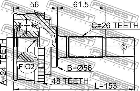 Febest 0110-009A48 - Kit giunti, Semiasse www.autoricambit.com