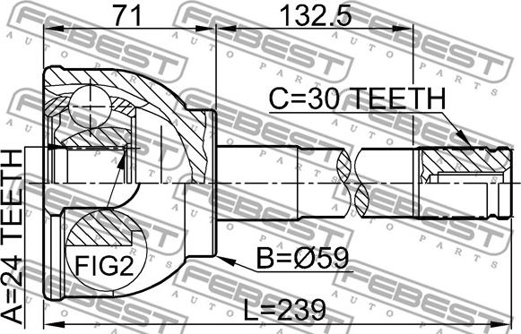 Febest 0110-015 - Kit giunti, Semiasse www.autoricambit.com