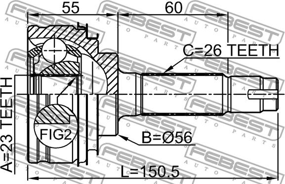 Febest 0110-010 - Kit giunti, Semiasse www.autoricambit.com