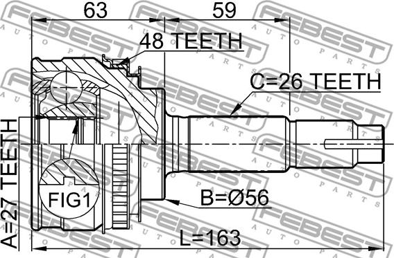 Febest 0110-018A48 - Kit giunti, Semiasse www.autoricambit.com