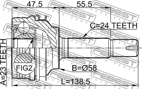 Febest 0110-035 - Kit giunti, Semiasse www.autoricambit.com