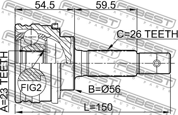 Febest 0110-037 - Kit giunti, Semiasse www.autoricambit.com