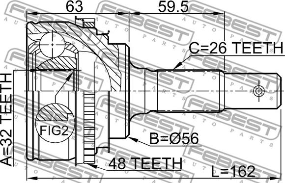 Febest 0110-AT190A48 - Kit giunti, Semiasse www.autoricambit.com