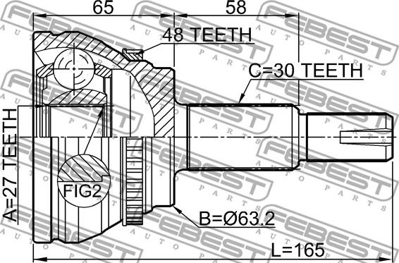 Febest 0110-CLR30A48 - Kit giunti, Semiasse www.autoricambit.com