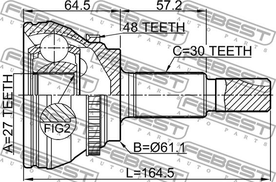 Febest 0110-GSU45A48 - Kit giunti, Semiasse www.autoricambit.com