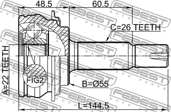 Febest 0110-NCP90 - Kit giunti, Semiasse www.autoricambit.com