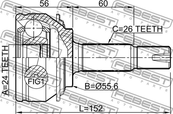 Febest 0110-NSP90 - Kit giunti, Semiasse www.autoricambit.com