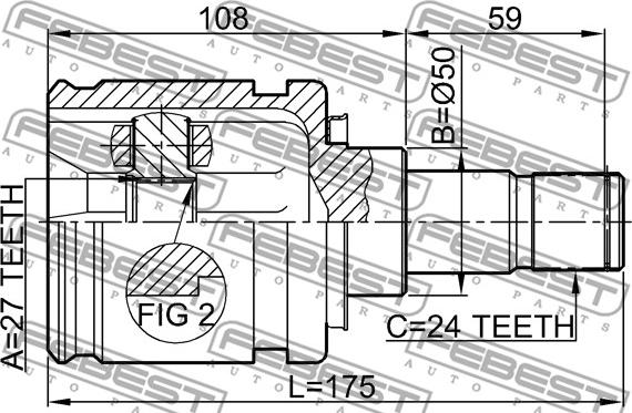 Febest 0111-ACV30LH - Kit giunti, Semiasse www.autoricambit.com