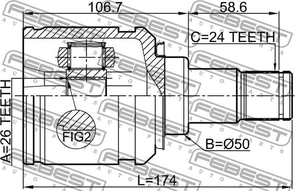 Febest 0111-AGV10LH - Kit giunti, Semiasse www.autoricambit.com