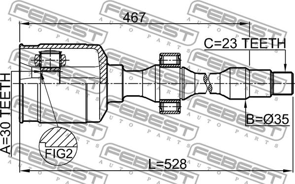 Febest 0111-GRX125RH - Kit giunti, Semiasse www.autoricambit.com