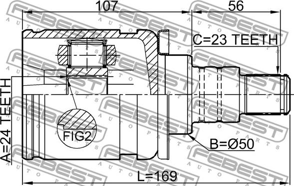 Febest 0111-GSU45LH - Kit giunti, Semiasse www.autoricambit.com