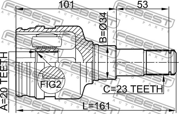 Febest 0111-KSP90 - Kit giunti, Semiasse www.autoricambit.com