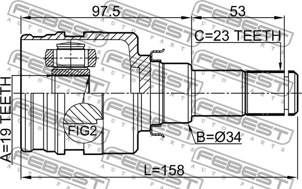 Febest 0111-KSP130 - Kit giunti, Semiasse www.autoricambit.com