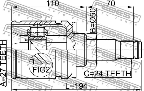 Febest 0111-MCV30LH - Kit giunti, Semiasse www.autoricambit.com