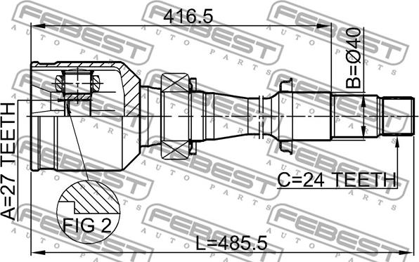 Febest 0111-MCV30RH - Kit giunti, Semiasse www.autoricambit.com