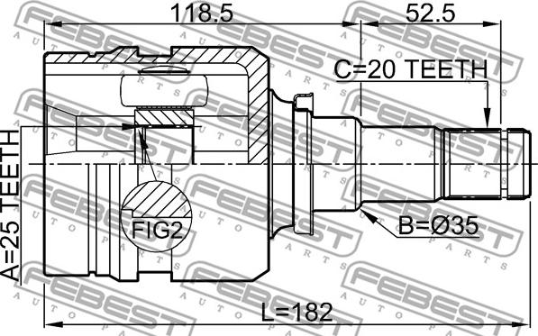 Febest 0111-NZE140 - Kit giunti, Semiasse www.autoricambit.com