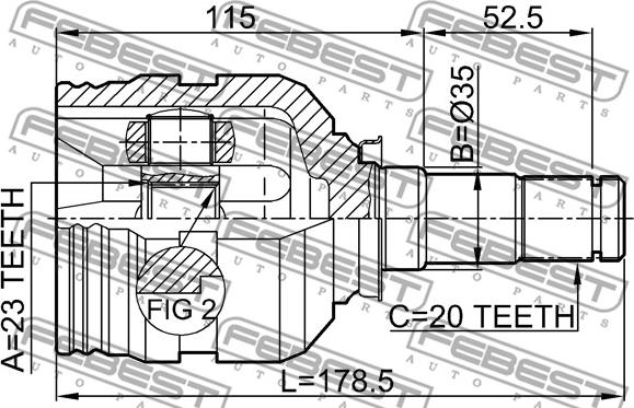 Febest 0111-SXM10LH - Kit giunti, Semiasse www.autoricambit.com