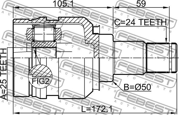 Febest 0111-ZVW30LH - Kit giunti, Semiasse www.autoricambit.com