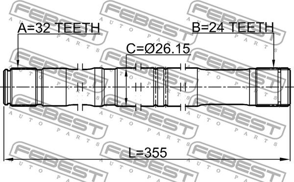 Febest 0112-CDT220LH - Albero motore/Semiasse www.autoricambit.com