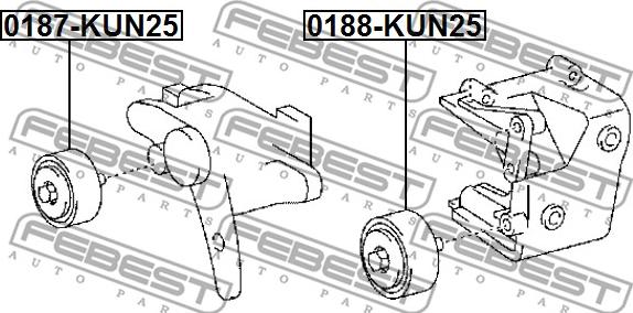 Febest 0188-KUN25 - Galoppino/Guidacinghia, Cinghia Poly-V www.autoricambit.com