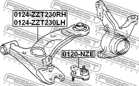 Febest 0124-ZZT230LH - Sospensione a ruote indipendenti www.autoricambit.com