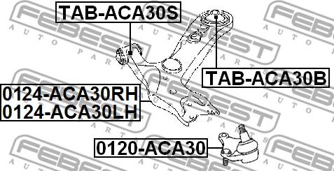 Febest TAB-ACA30S - Silent Block, Supporto Braccio Oscillante www.autoricambit.com