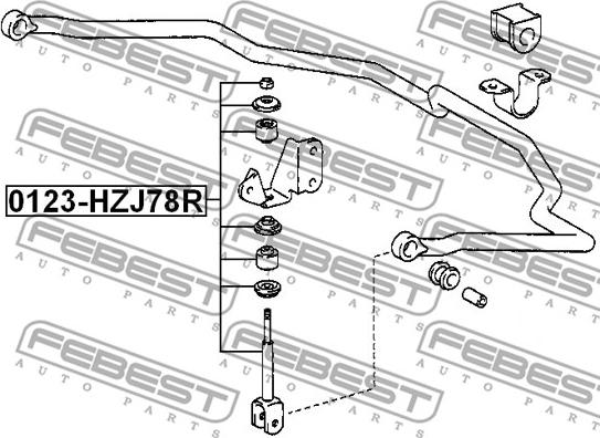 Febest 0123-HZJ78R - Asta/Puntone, Stabilizzatore www.autoricambit.com