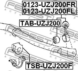 Febest 0123-UZJ200FL - Asta/Puntone, Stabilizzatore www.autoricambit.com