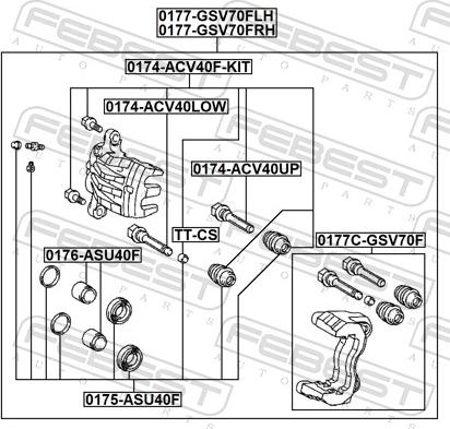 Febest 0174-ACV40F-KIT - Perno di guida, Pinza freno www.autoricambit.com