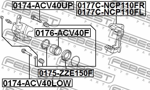 Febest 0176-ACV40F - Pistone, Pinza freno www.autoricambit.com