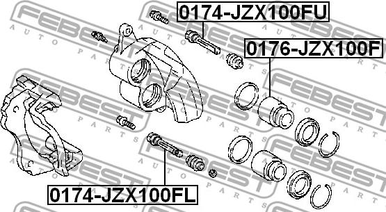 Febest 0174-JZX100FU - Perno di guida, Pinza freno www.autoricambit.com