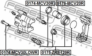 Febest 0175-ZRE120R - Kit riparazione, Pinza freno www.autoricambit.com