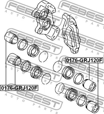 Febest 0176-GRJ120F - Pistone, Pinza freno www.autoricambit.com