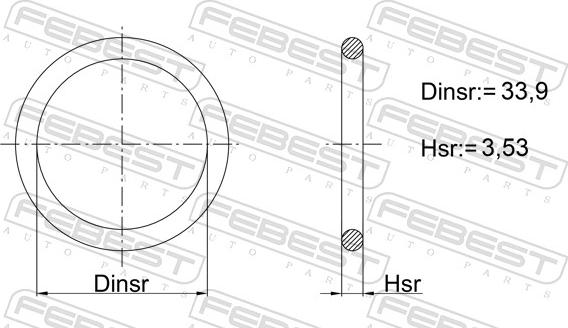 Febest 08400-005 - Guarnizione, Flangia refrigerante www.autoricambit.com