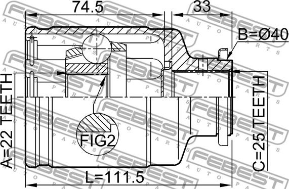 Febest 0811-1001 - Kit giunti, Semiasse www.autoricambit.com