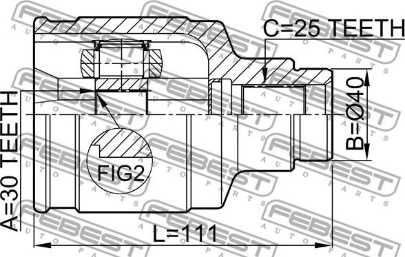 Febest 0811-1003 - Kit giunti, Semiasse www.autoricambit.com