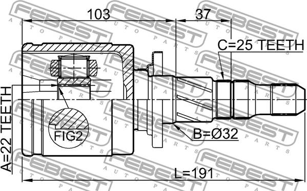 Febest 0811-B12R - Kit giunti, Semiasse www.autoricambit.com