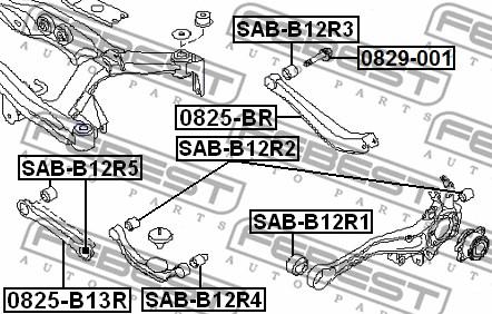 Febest SAB-B12R3 - Silent Block, Supporto Braccio Oscillante www.autoricambit.com