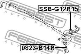 Febest SSB-G12R15 - Bronzina cuscinetto, Barra stabilizzatrice www.autoricambit.com