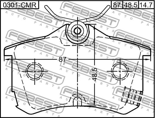 Febest 0301-CMR - Kit pastiglie freno, Freno a disco www.autoricambit.com