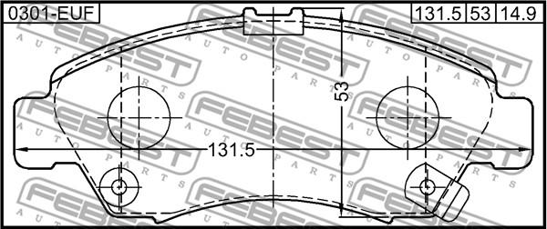 Febest 0301-EUF - Kit pastiglie freno, Freno a disco www.autoricambit.com